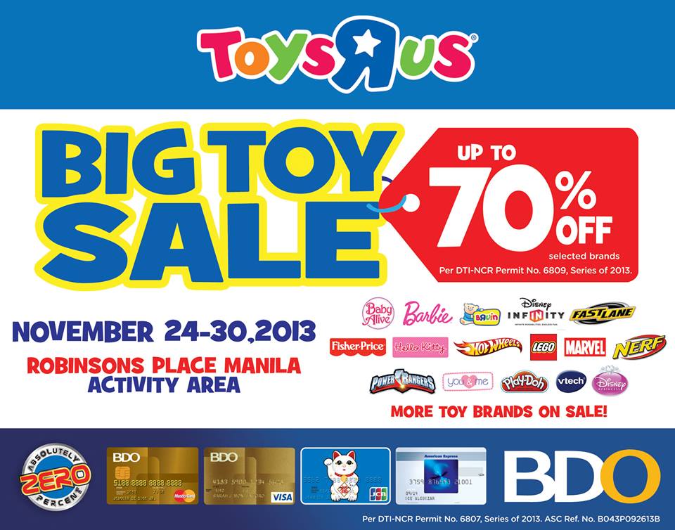 Toys R Us Big Toy Sale @ Robinsons Place Manila November 2013
