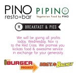 Yolanda Action Weekend: Pino Resto Bar & Pipino Vegetarian November 2013