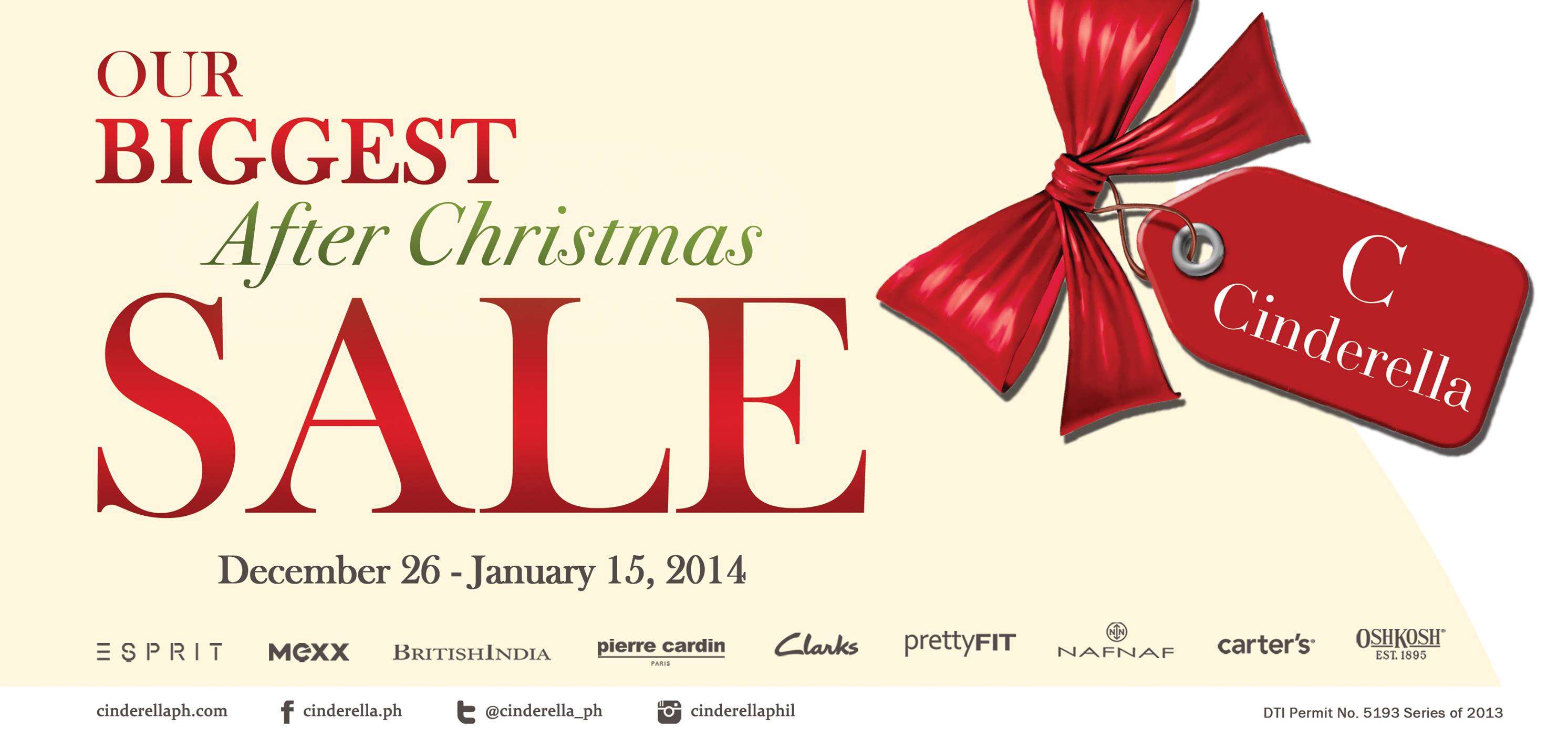 Cinderella After Christmas Sale December 2013 - January 2014