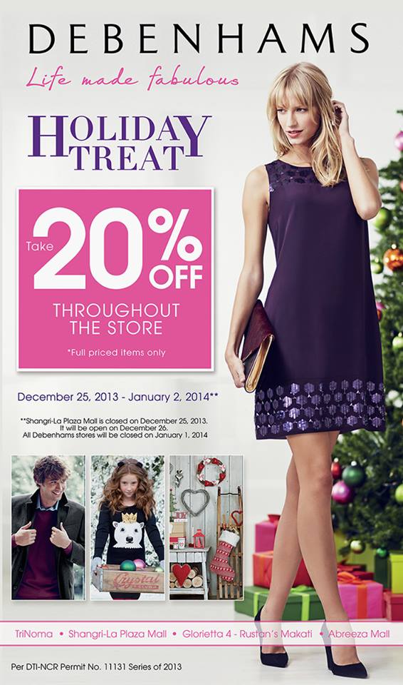 Debenhams Holiday Treat December 2013 - January 2014