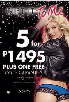 La Senza Buy 5 Get 1 Free on Cotton Panties December 2013