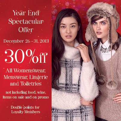 Marks & Spencer Year End Spectacular Sale December 2013