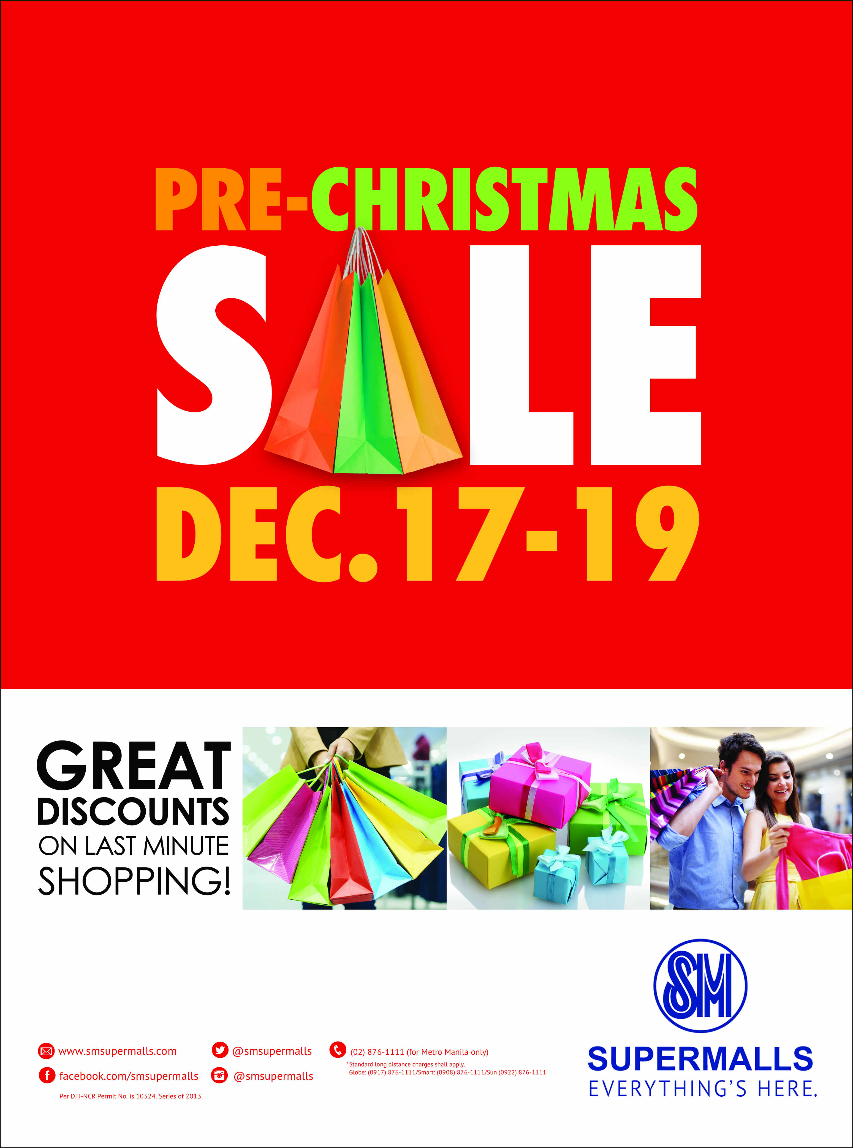 SM Supermalls Pre-Christmas Sale December 2013