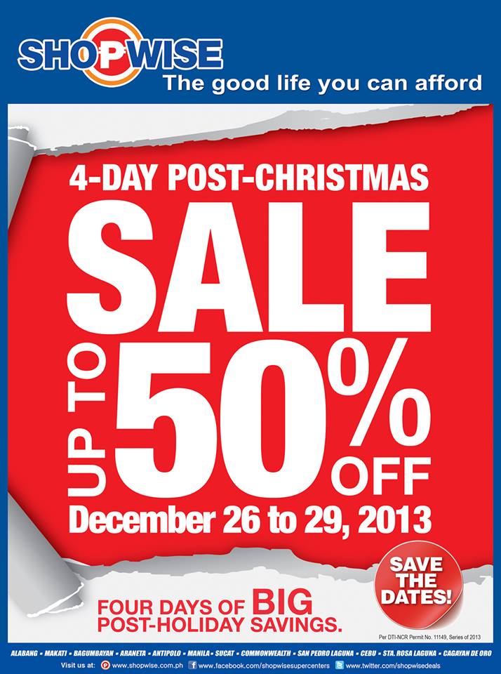 Shopwise Post Christmas Sale December 2013