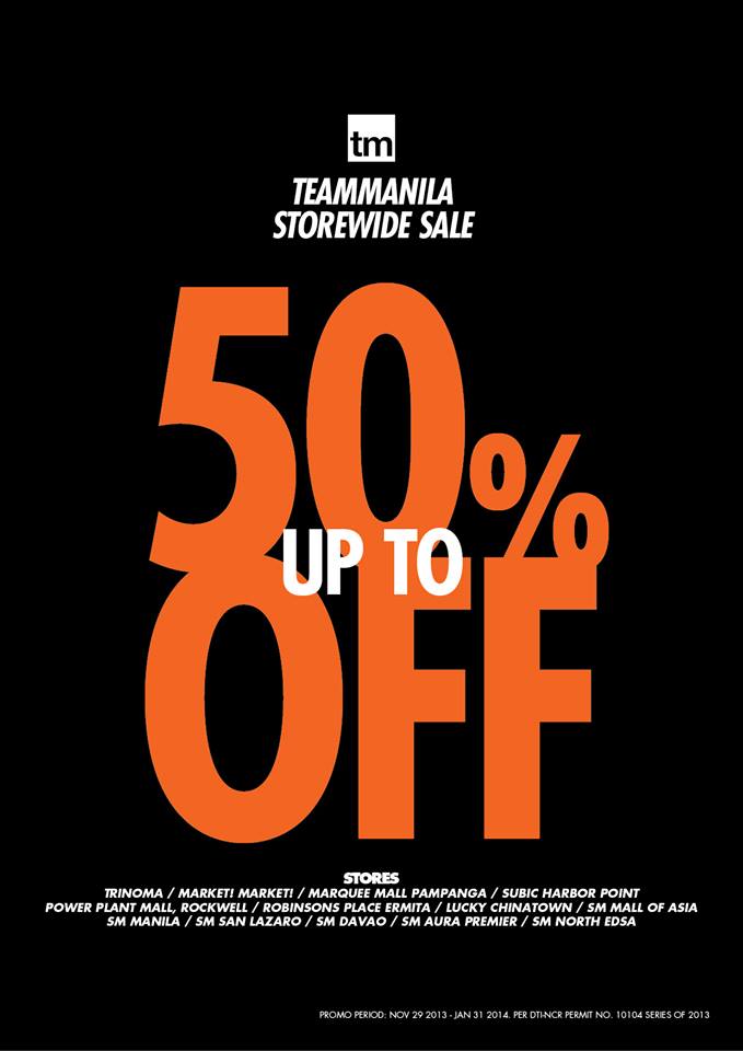 Team Manila Lifestyle Storewide Sale November 2013 - January 2014