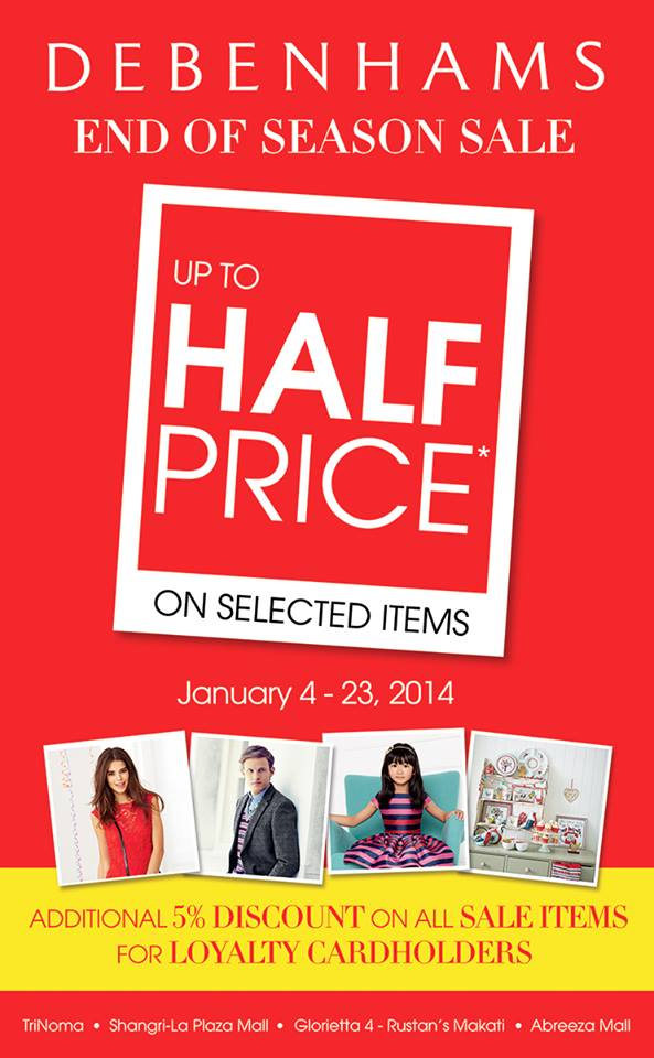 Debenhams End of Season Sale January 2014