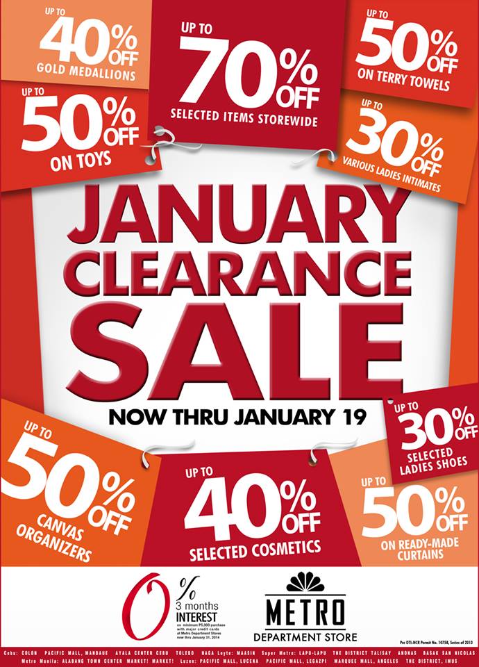 Metro Department Store Clearance Sale January 2014