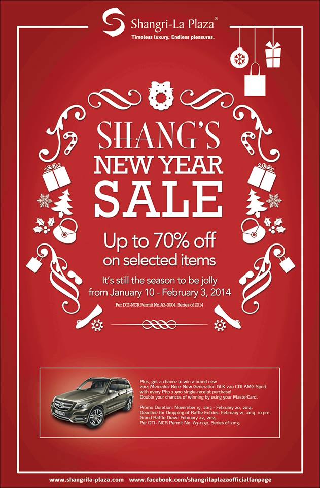 Shangri-La Plaza Mall New Year Sale January - February 2014