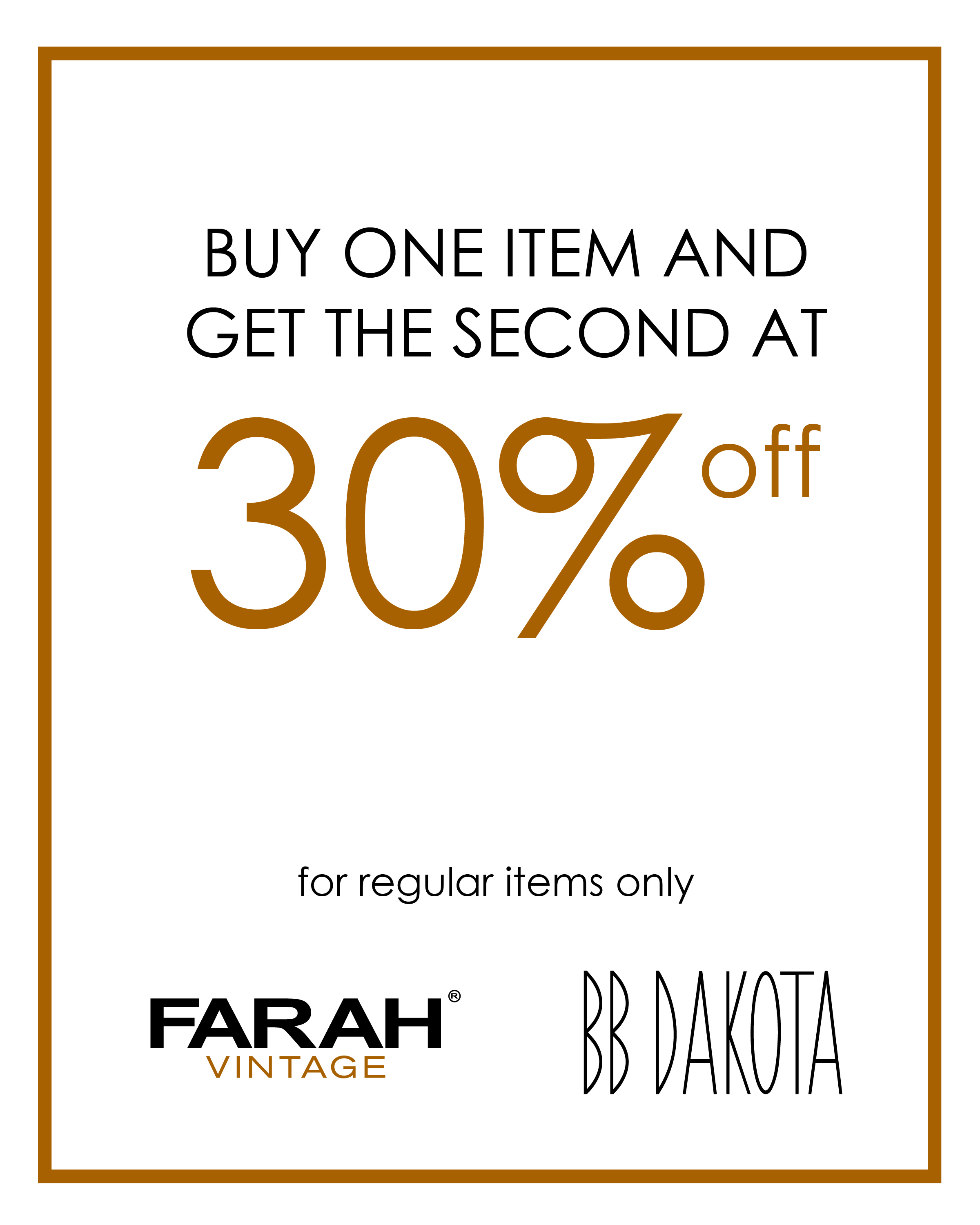 BB Dakota & Farah Vintage Discount Promo January - February 2014