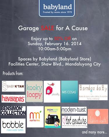 Babyland's Garage Sale For A Cause @ Spaces By Babyland February 2014