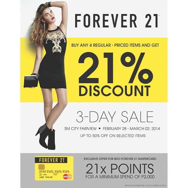 Forever 21 Sale @ SM City Fairview February - March 2014