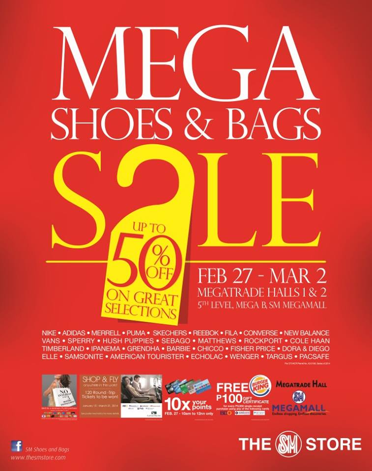 Mega Shoes & Bags Sale @ SM Megatrade Hall February - March 2014