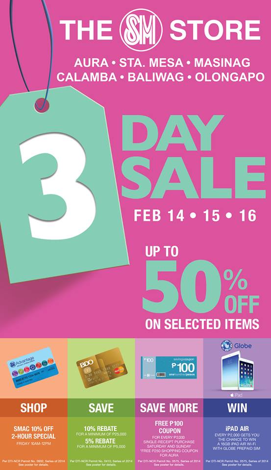 The SM Store 3-Day Sale February 2014