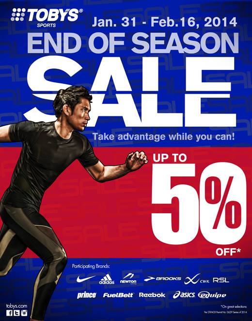 Toby's Sports End of Season Sale January - February 2014