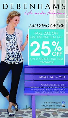 Debenhams Amazing Offer Sale March 2014