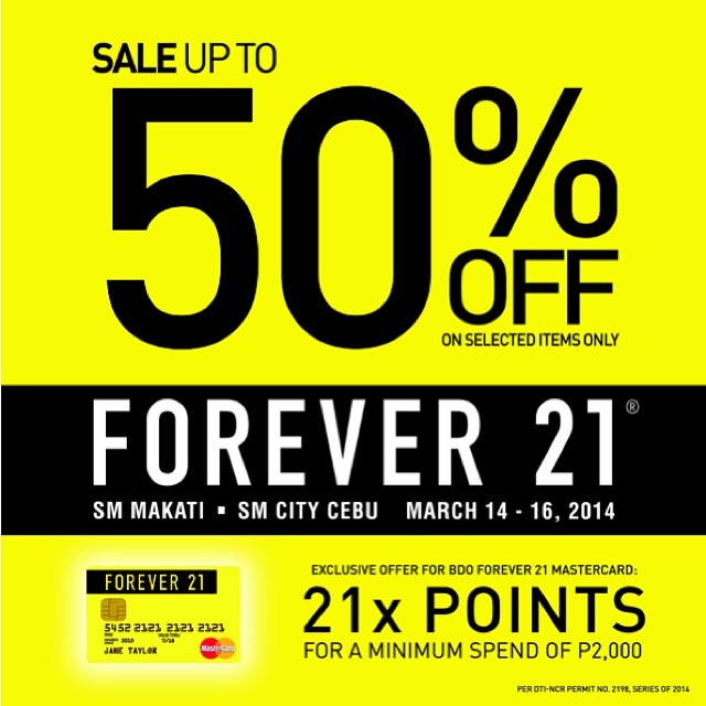 Forever 21 3-Day Sale March 2014