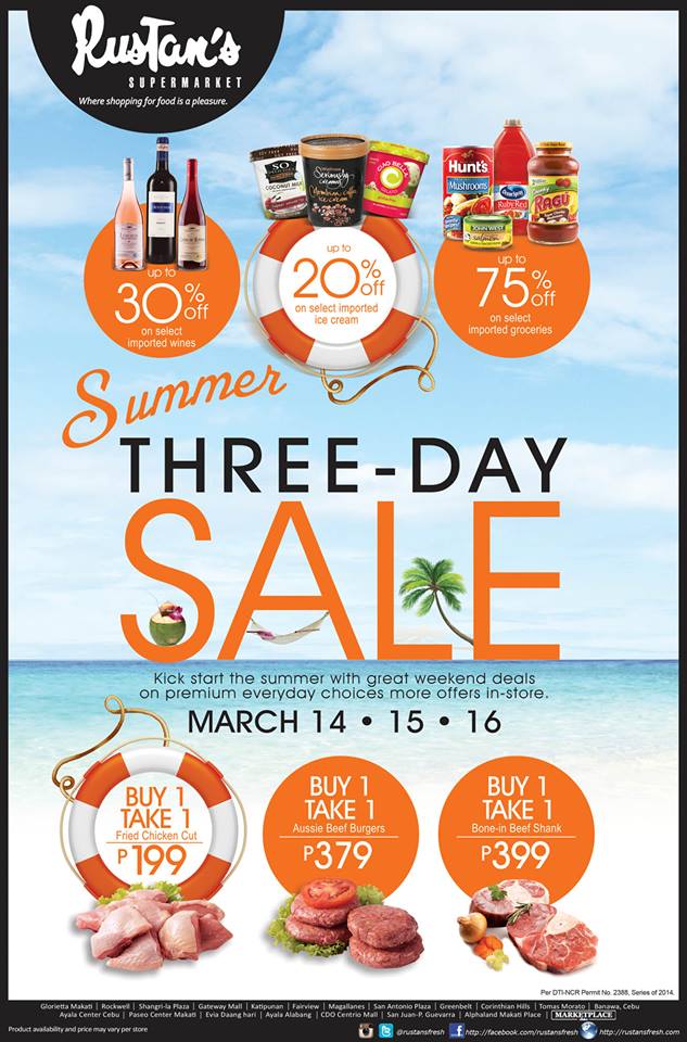 Rustan's Supermarket Summer Sale March 2014