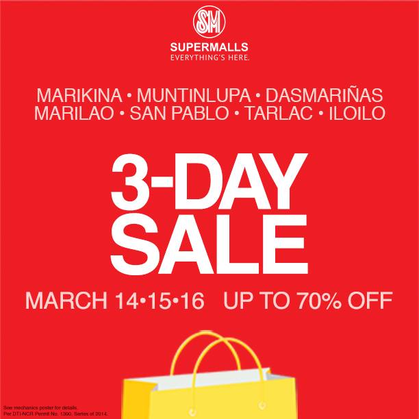 SM Supermalls 3-Day Sale March 2014