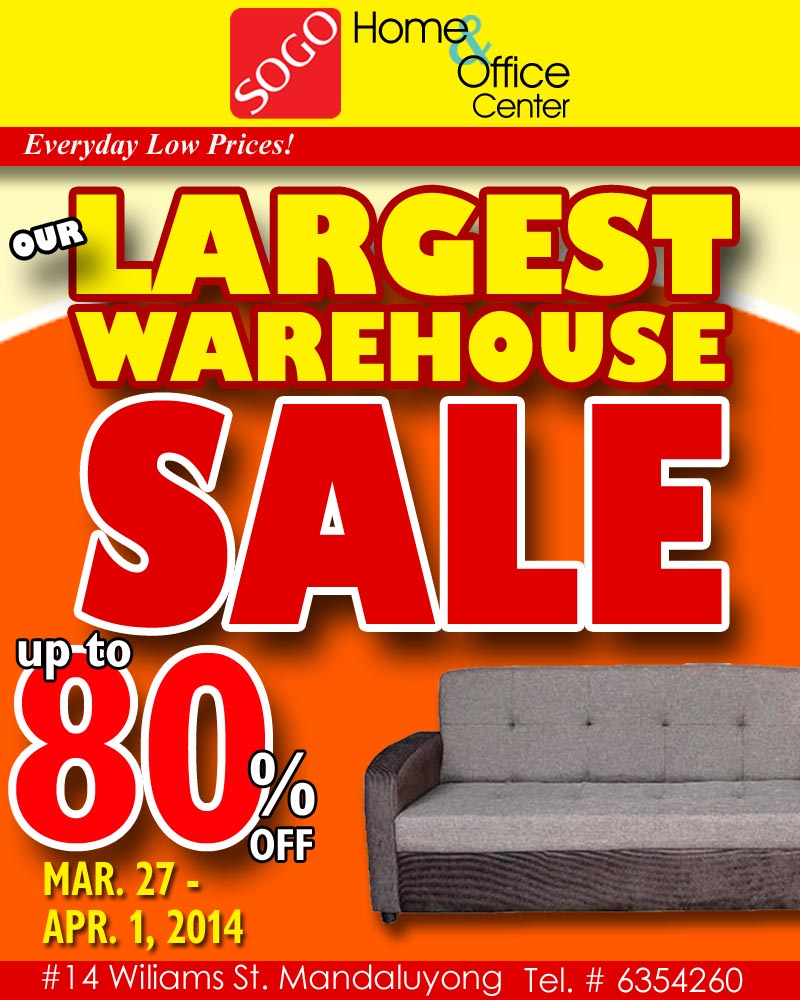 SOGO Home & Office Center Warehouse Sale March - April 2014