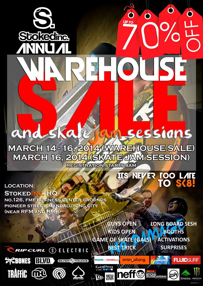 StokedInc. Annual Warehouse Sale March 2014