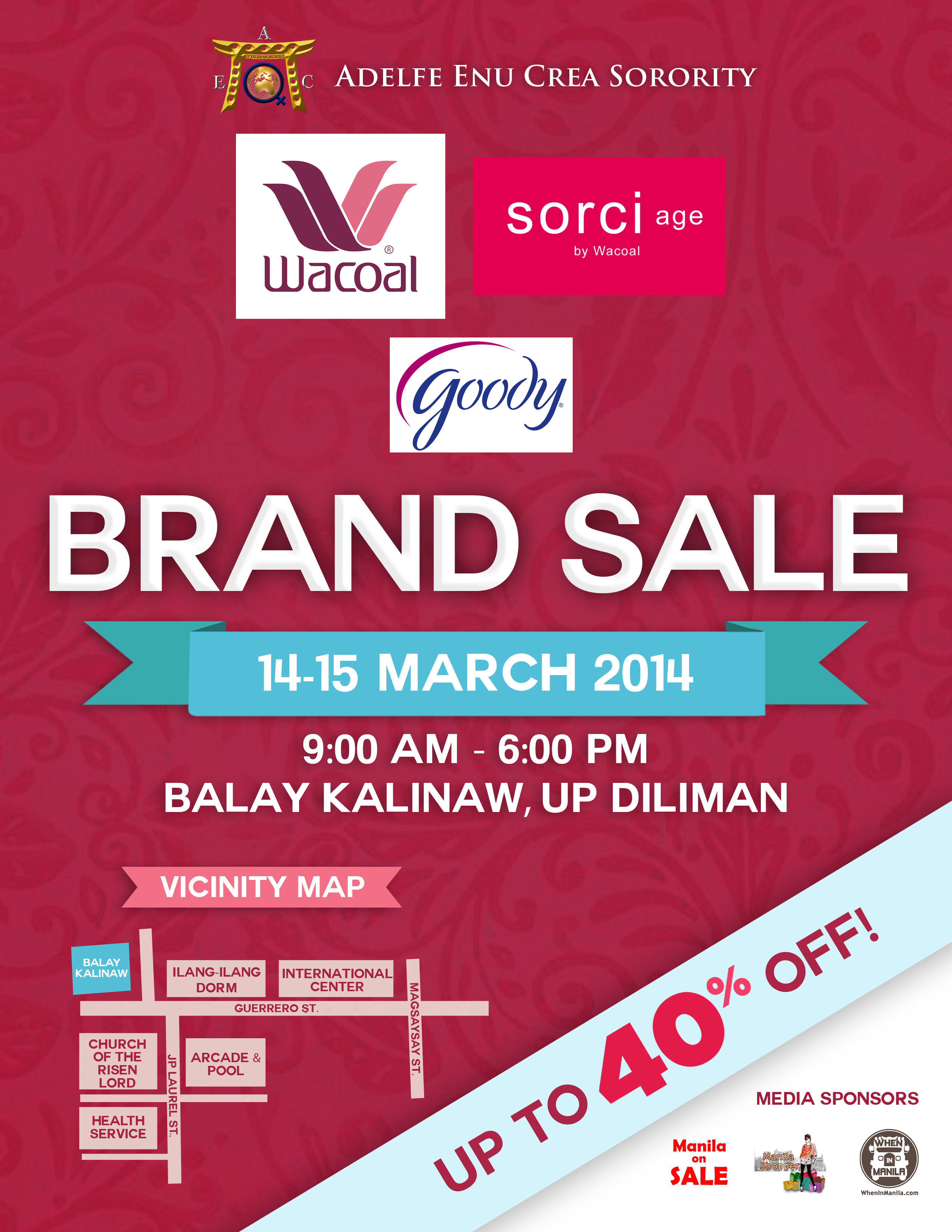 Wacoal & Goody Brand Sale @ UP Balay Kalinaw March 2014