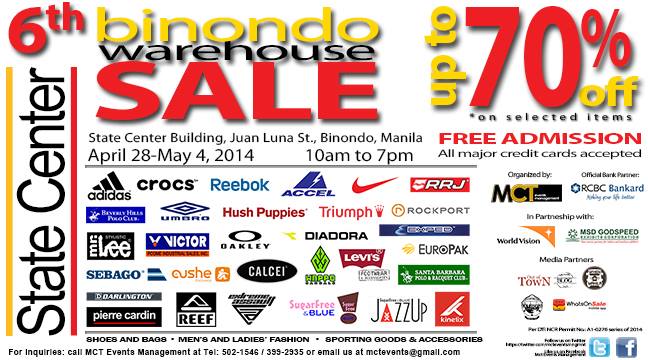 6th Binondo Warehouse Sale @ State Center Building April - May 2014