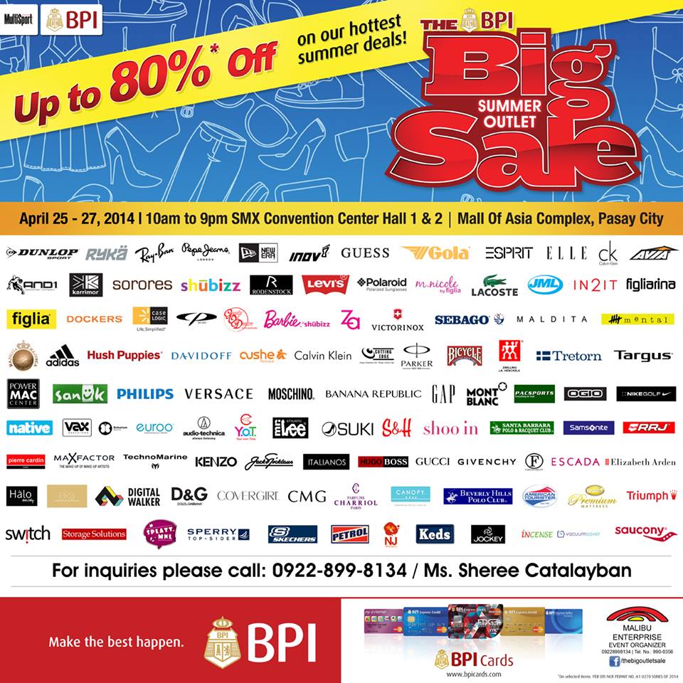 BPI Big Summer Outlet Sale @ SMX Convention Center April 2014