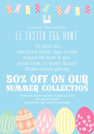 Le Bunny Bleu Le Easter Egg Hunt April 2014