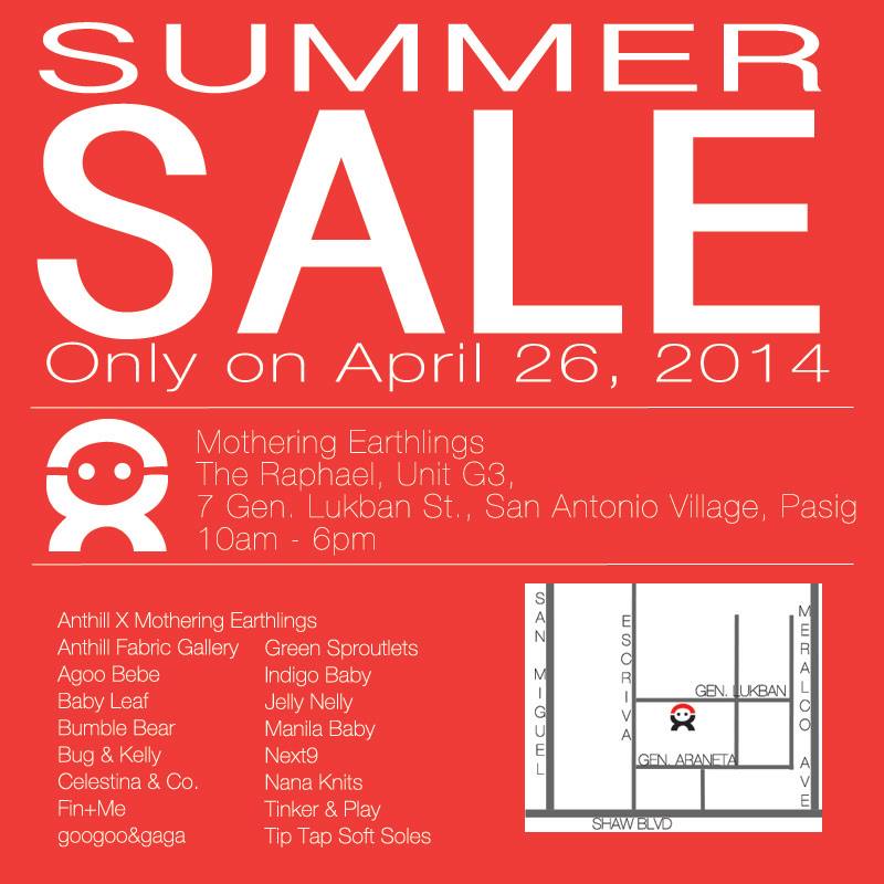 Mothering Earthlings Summer Sale April 2014