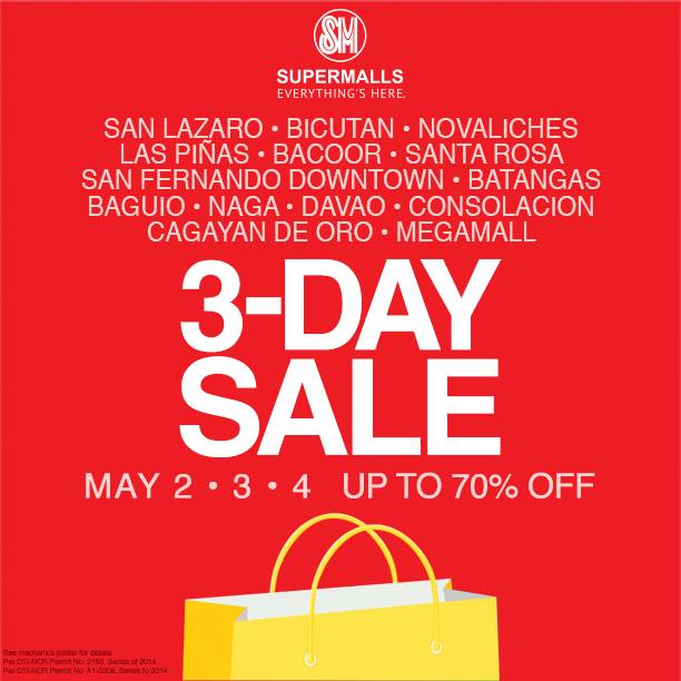 SM Supermalls 3-Day Sale May 2014