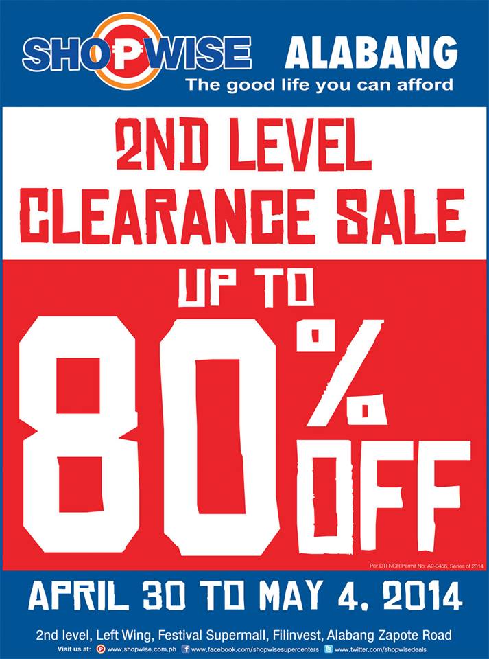 Shopwise Alabang 2nd Level Clearance Sale April - May 2014