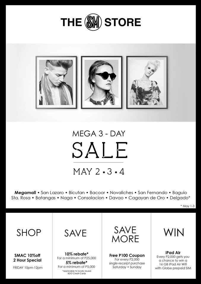 The SM Store Mega 3-Day Sale May 2014