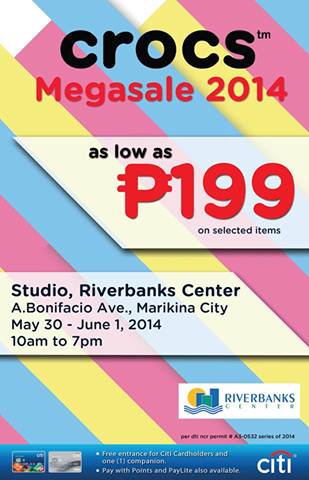 Crocs Megasale @ Studio, Riverbanks Center May - June 2014