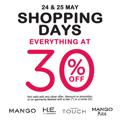 Mango Shopping Days Sale May 2014