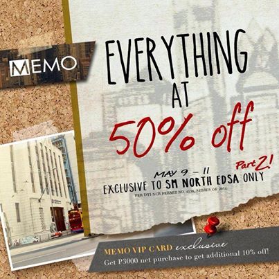 Memo Everything at 50 Off Promo @ SM City North Edsa May 2014