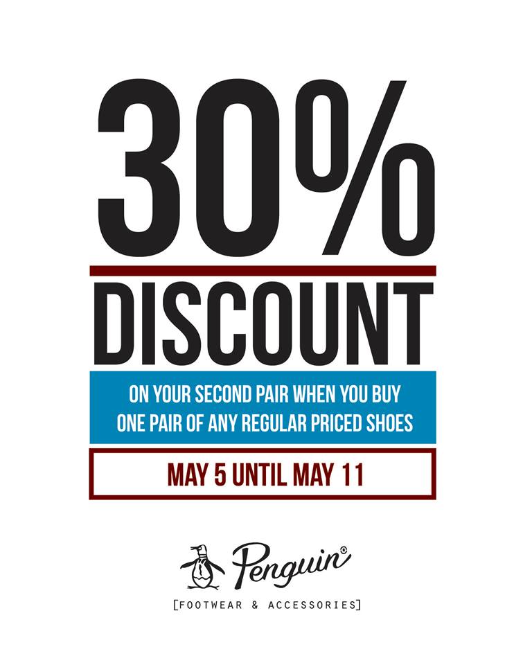 Original Penguin Buy 1 Get 30 Off on footwear promo May - June 2014