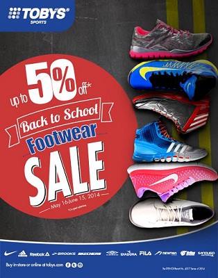 Toby's Sports Back To School Sale May - June 2014