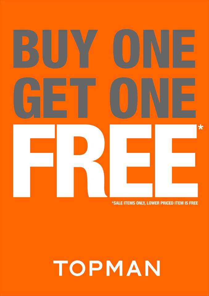 Topman Buy 1 Get 1 Free promo May 2014