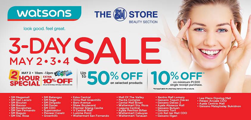 Watsons 3-Day Sale May 2014