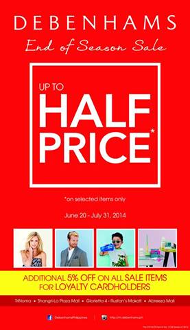 Debenhams End of Season Sale June - July 2014