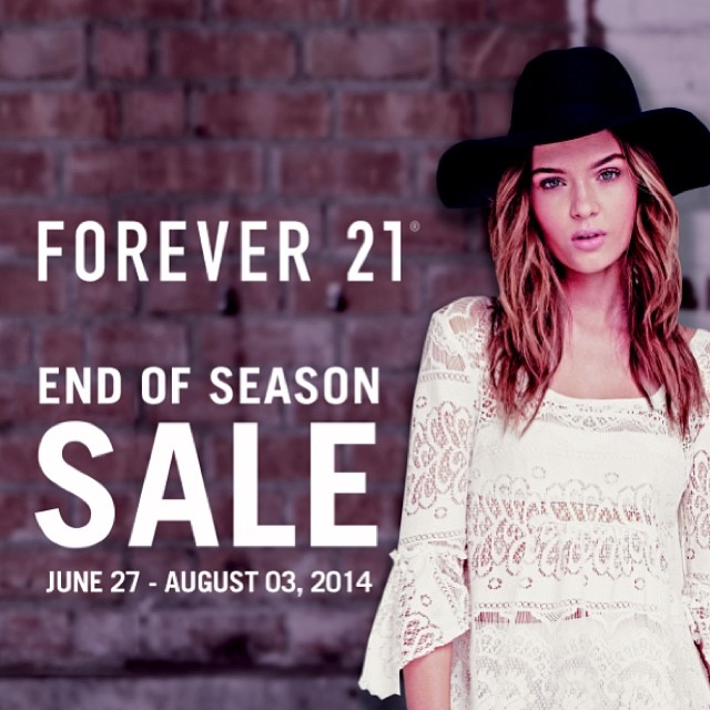 Forever 21 End of Season Sale June - August 2014