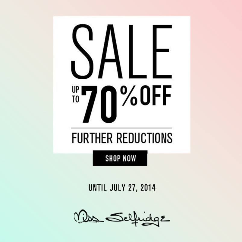 Miss Selfridge End of Season Sale - Further Reductions July 2014