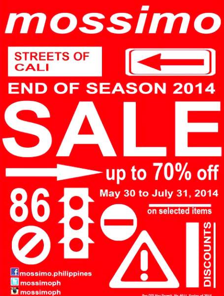 Mossimo End of Season Sale June - July 2014