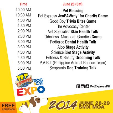 Pet Express Dog & Cat Expo 2014 Schedule of Activities Day 1