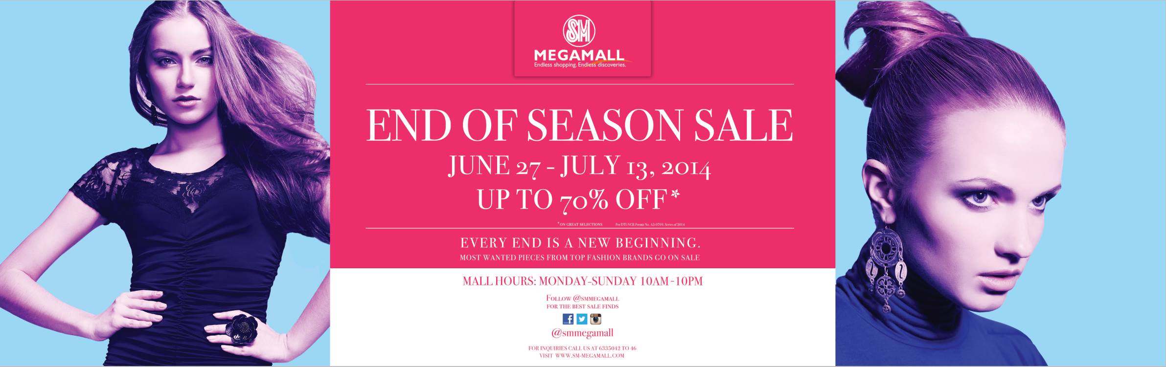 SM Megamall End of Season Sale June - July 2014