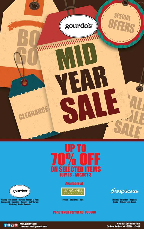 Gourdo's, Sleepcare, Living Well Mid-Year Sale July - August 2014