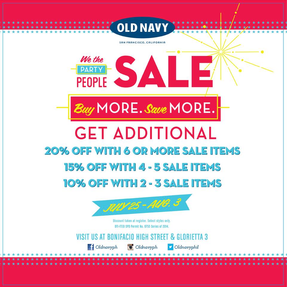 Old Navy We The Party Sale July - August 2014