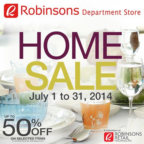 Robinsons Department Store Home Sale July 2014