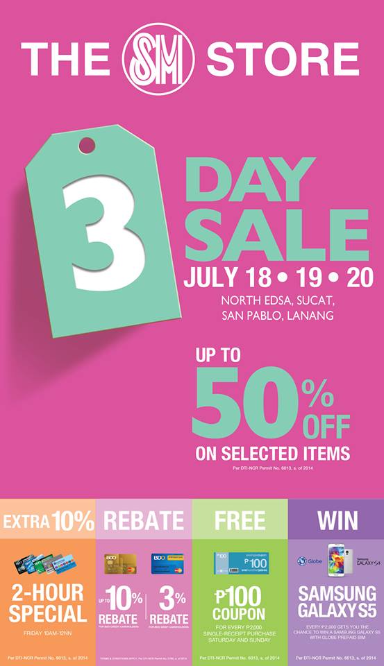 The SM Store 3-Day Sale July 2014