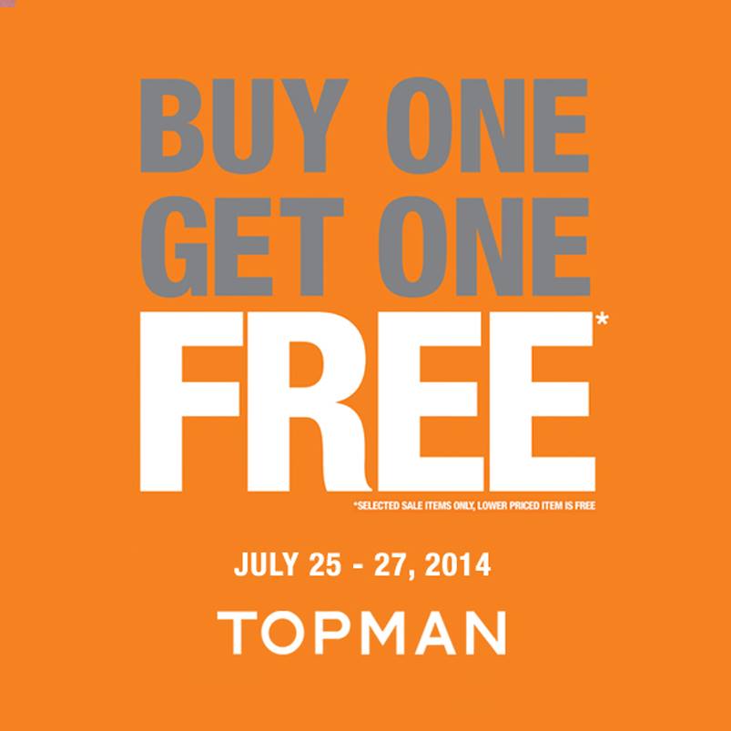 Topman Buy 1 Get 1 Free Promo July 2014